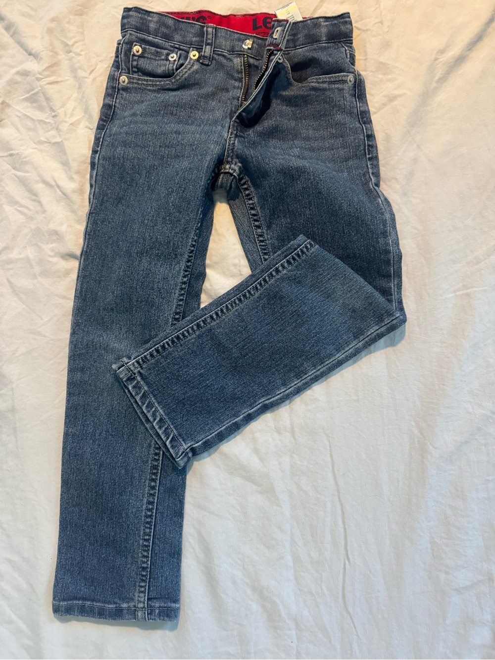 Levi's Kids Blue Denim Jeans with Red Waistband Accents